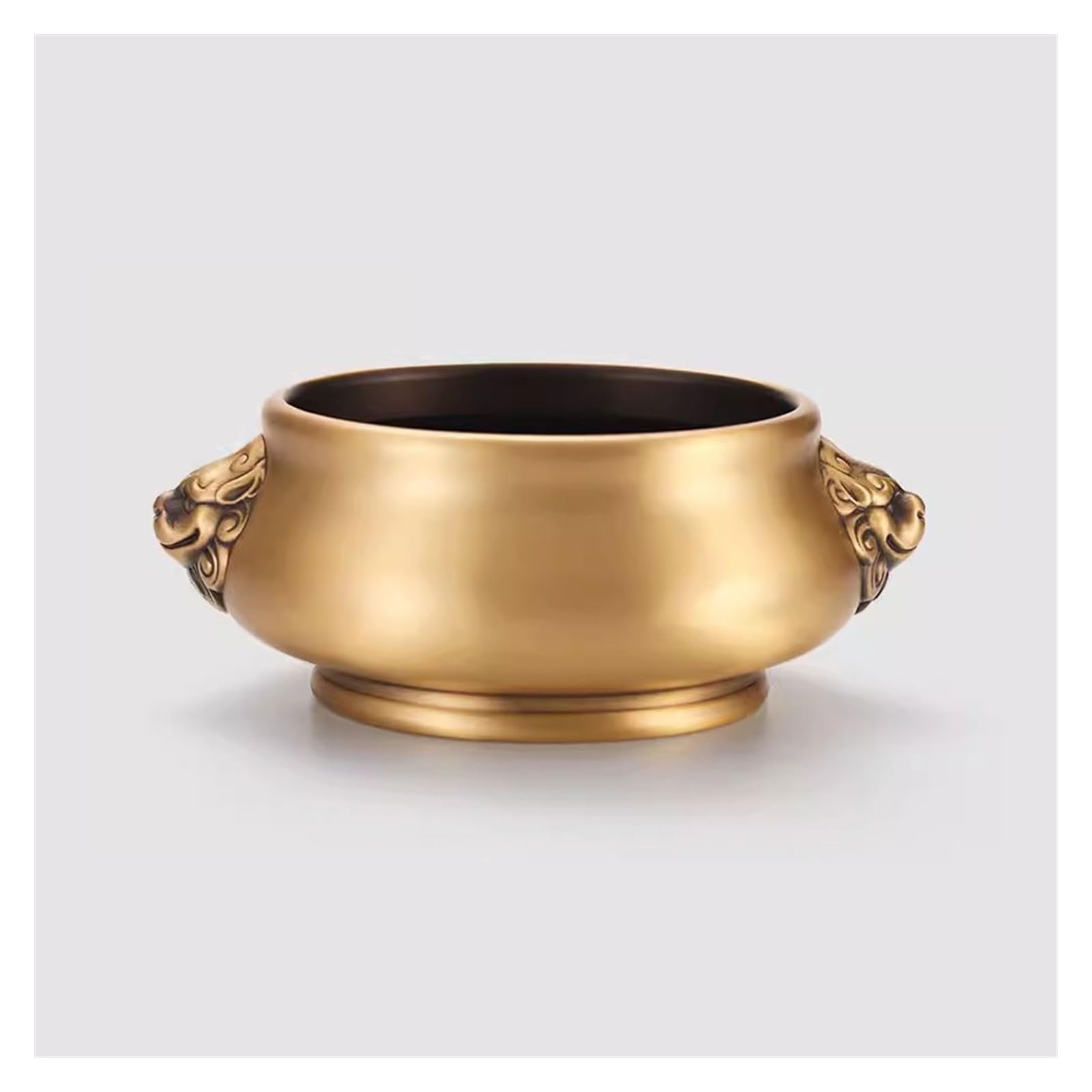 Incense Holder Base Copper Incense Burner Worship Furnace Household Indoor Agarwood Buddhist Hall For Buddha Burning Line(L)