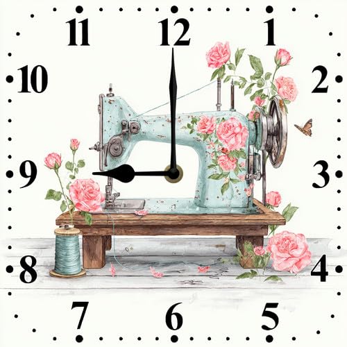 Reloj de pared cuadrado madera 10 pulgadas silencioso miniatura 1