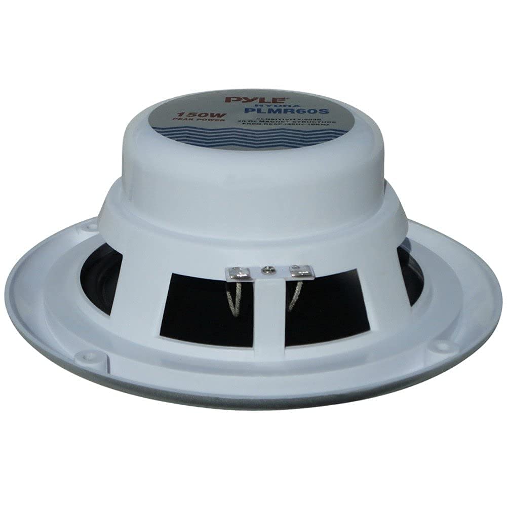 2 PYLE PLMR60S 18 cm 180 mm altavoces de doble cono plata impermeable piscina de mar barco hotel restaurante 75 watt rms 150 watt max, par