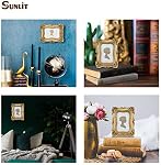 Sunlit Vintage Picture Frame 4x6 Inch, Luxury Antique Photo Frames with Glass Front, Photo Display, Tabletop Wall Hanging, Gift Ideas, Gold