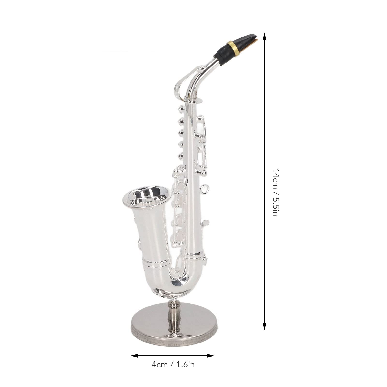 Modèle de Saxophone, Réplique Miniature de Saxophone Alto de 14 Cm avec Support et étui Mini Instrument de Musique Saxophone