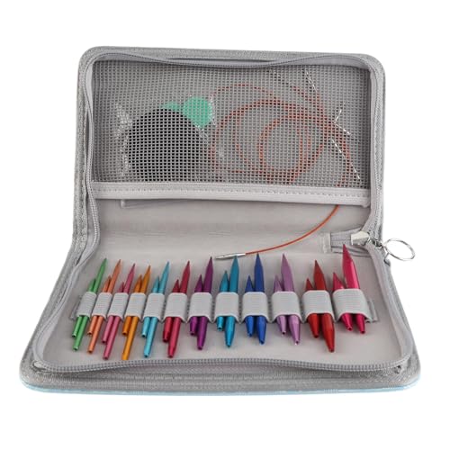 Juego de agujas circulares de tejer de 3 a 8 mm, juego intercambiable de agujas circulares con bolsa de almacenamiento, tamaños y colores surtidos para proyectos de tejido de mantas