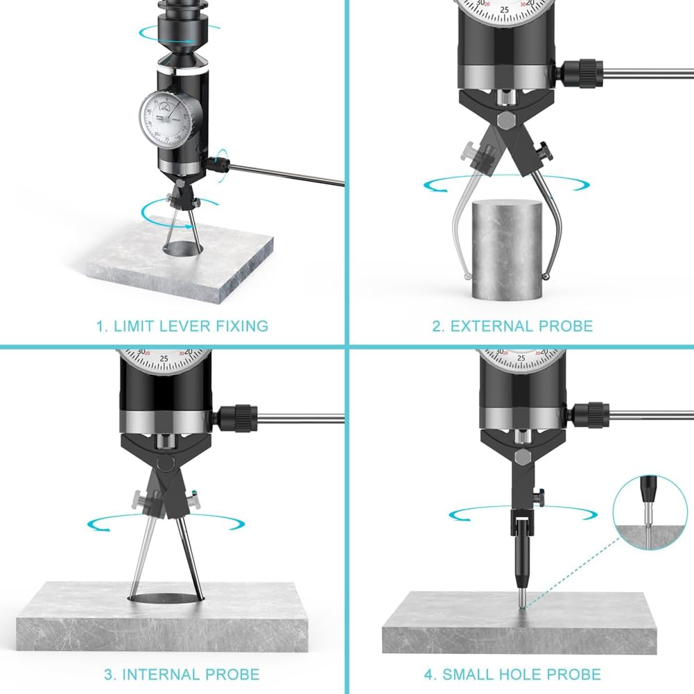 Set di indicatori di centraggio coassiali 0-0,4 cm/0,000 pollici