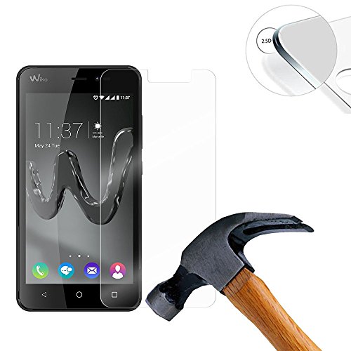 Lusee® 2 x Pack Film de Protection écran en Verre Trempé pour Wiko Freddy 4G 5.0 Pouce Ultra RÉSISTANT Indice Dureté 9H 2.5D 0,3mm Haute Transparence