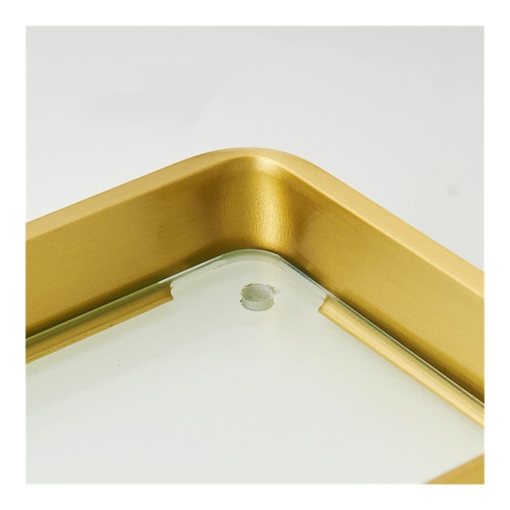 Mensole sospese Portaoggetti per Doccia Mensola da Bagno Mensola da Bagno in Oro Spazzolato Mensola a Parete in Alluminio Vetro temperato Shampoo Sapone Cosmetico Portaog