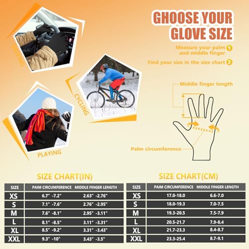 Image of ihuan Winter Waterproof Gloves Cold Weather - Snow Ski Windproof for Men Women, Warm Touchscreen Thermal for Running Cycling