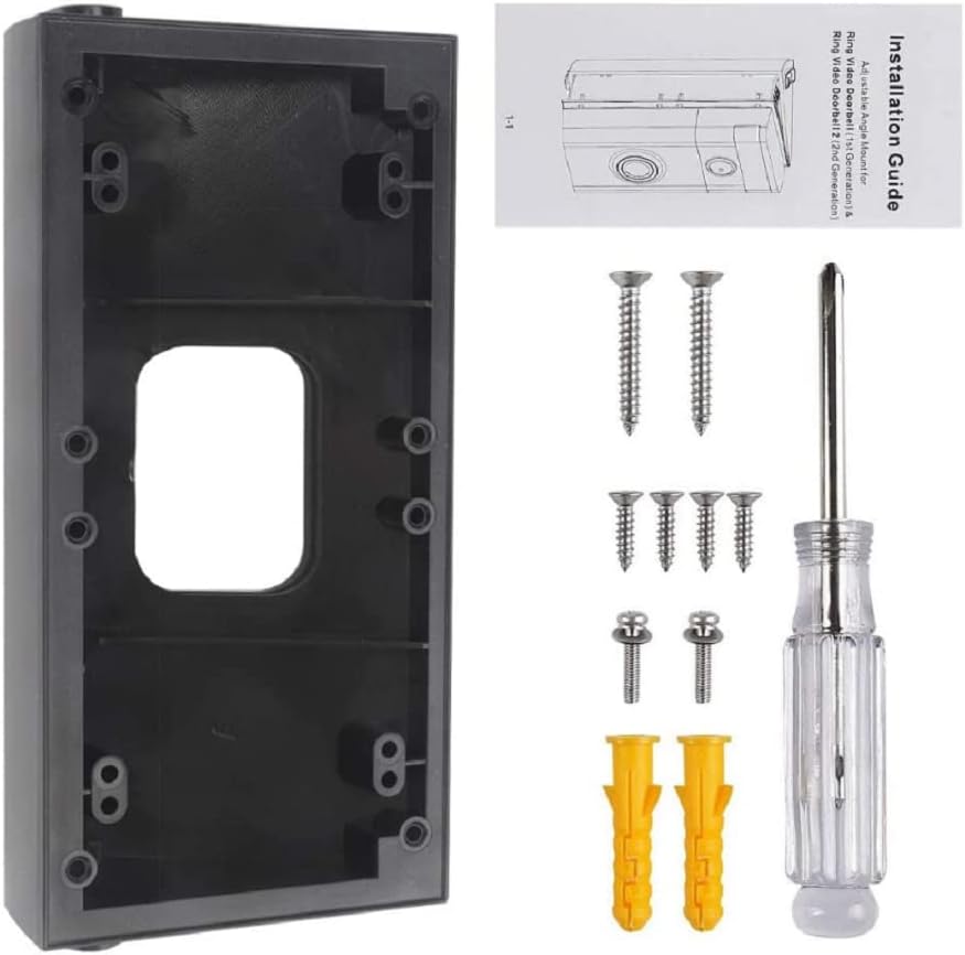 Adjustable Angle Mount Compatible Video Doorbell 1/2/3 Wi-Fi Enabled Video Doorbell, Replacement Angle Adjustment Video Doorbell Mounting Plate Bracket Wedge Kit - - 