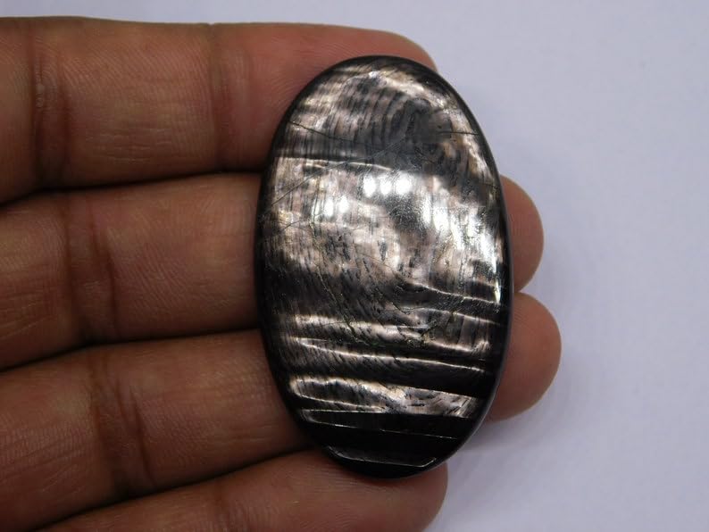 Hypersthène naturel cabochon ovale 46x28mm pour création de bijoux DIY - 2