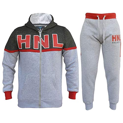 Survêtement garçon chaud ensemble jogging HNL à capuche zippé sport hiver 5-13 ans
