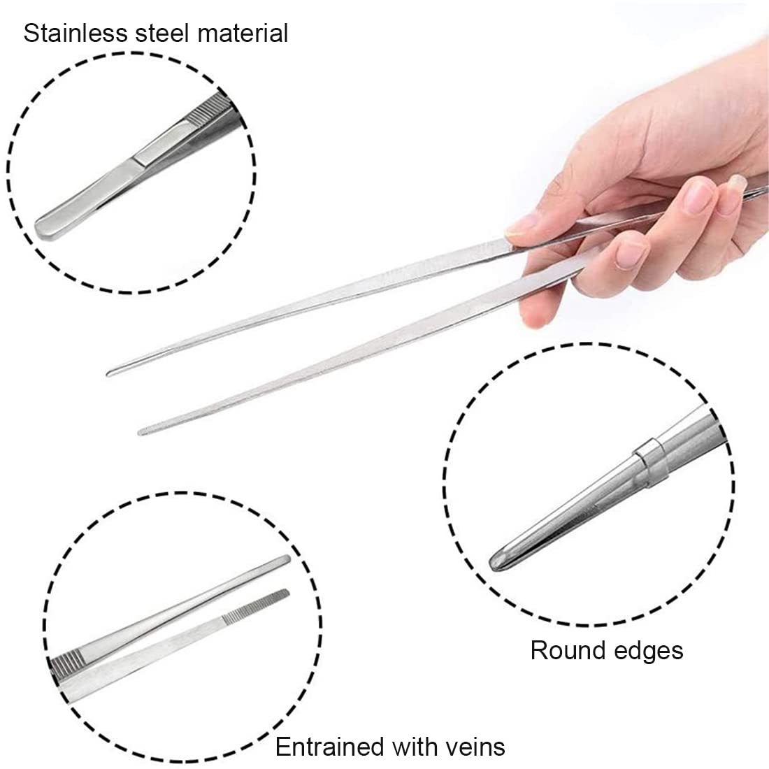 Pinze Da Cucina Professionali In Acciaio Inox - Set Da 2 (20 Cm E 30 Cm) Per Grigliate, Arrosti E BBQ - Foto 10