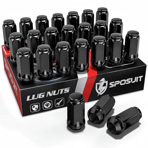Image of Sposuit M14x1.5 Lug Nuts - Replacement for 2019-2024 Ram 1500 - Closed End Black Lug Nut(24 Pcs)