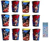 Unique Justice League Super Hero Birthday Party Supplies Bundle Pack Includes Reusable Plastic Cups - 12 Plastic Cups