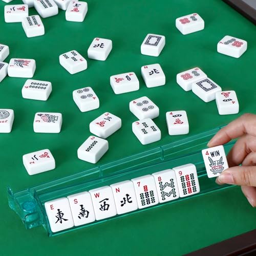 Mah Jongg set clásico completo con 166 fichas y accesorios miniatura 2