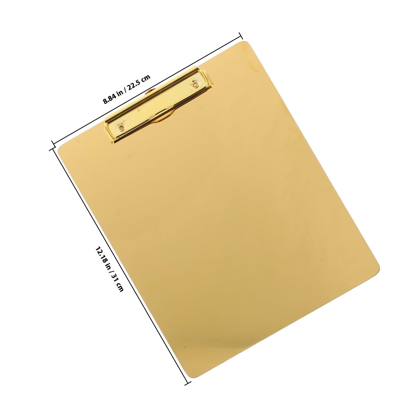 Porta Documenti in Acciaio Inossidabile A4 Superficie Liscia e Angoli Arrotondati, Tavoletta Scrittura Oro per Ufficio e Casa