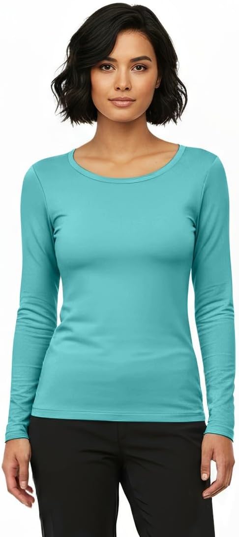 Natural Uniforms Women's Under Scrub Tee Crew Neck Long Sleeve T-Shirt - Image 2