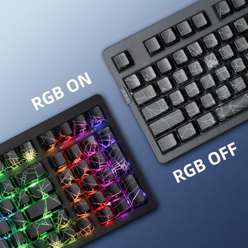 Image of ZORNHER ZH980 Mechanical Keyboard Wireless,95% Creamy Keyboard with Number Pad,Gaming Keyboard with Number Pad,Shine Through Spider Web PC,Creamy Sounding Linear Switches,Full Size