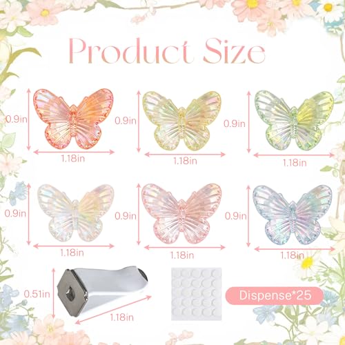 Image of 6 PCS Butterfly Car Vent Clips, Cute Butterflies Cars Air Conditioning Clip Decorations, Charm Automotive Interior Decor for Women Men
