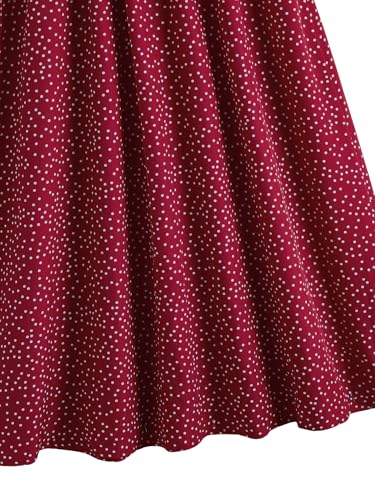 Women's All Over Printed Elastic Waist Skirt A Line Flared Flowy Midi Skirts4