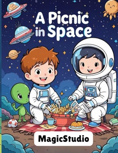 A Picnic in Space: Fun with Astronauts, Aliens, UFOs, and Planets: Explore an intergalactic picnic adventure with astronauts, friendly aliens, and ... in this fun-filled coloring book for kids.