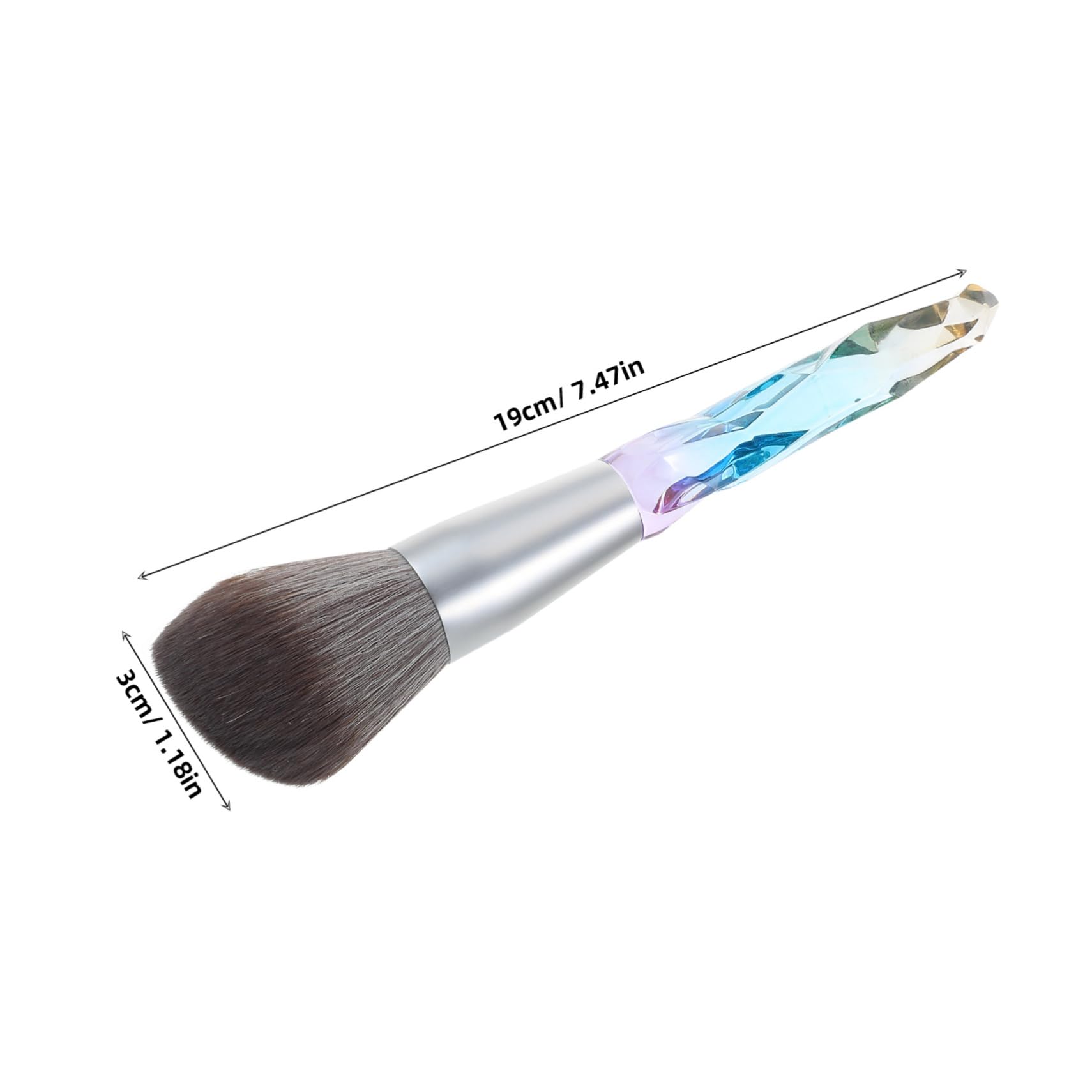 Beavorty Crystal Makeup Brush Set Acrylic Foundation Powder Brushes for Blush Contour Luxurious Ice Ridge Bristles for Women Girls