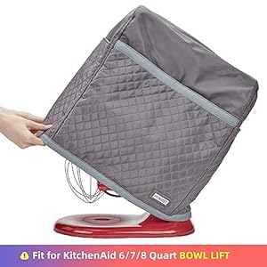 Homeststandmixerquilteddustcoverwithpocketscompatiblewithkitchenaid678quartbowlliftgreypatentdesign Urban Country Home Decor Homest stand mixer quilted dust cover with pockets compatible with kitchenaid 678 quart bowl lift grey patent design urban country home decor