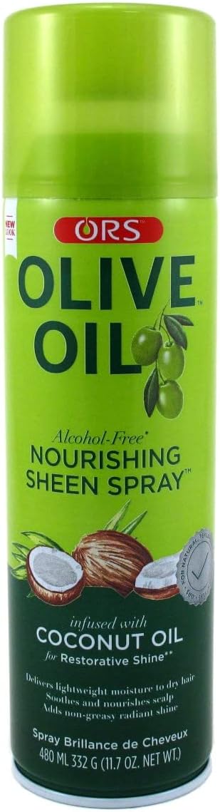 ORS Olive Oil Nourishing Sheen Spray 480 ml, Infused With Coconut Oil,For Restorative Shine