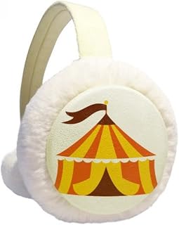 Amusement Park Tent Color Ilustration Winter Ear Warmer Cable Knit Furry Fleece Earmuff Outdoor