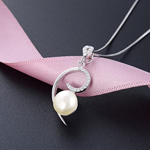 Collier pour femmes avec chaîne de boîte et perle argent vintage - 2