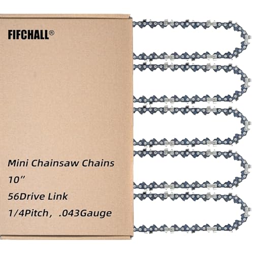 5 Pack 10 Inch Pole Saw Chain Fit Stihl 1/4' Pitch .043' Gauge 56 Drive Links 10” Chainsaw Chain Fit for Stihl Pole Saw 71PMM3 56, MSA 120 C-B and More (5 Chains)