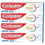 Colgate Total Whitening Toothpaste Gel, 10 Benefits, No Trade-Offs, Freshens Breath, Whitens Teeth and Provides Sensitivity Relief, Mint Flavor, 4 Pack, 5.1 Oz Tubes