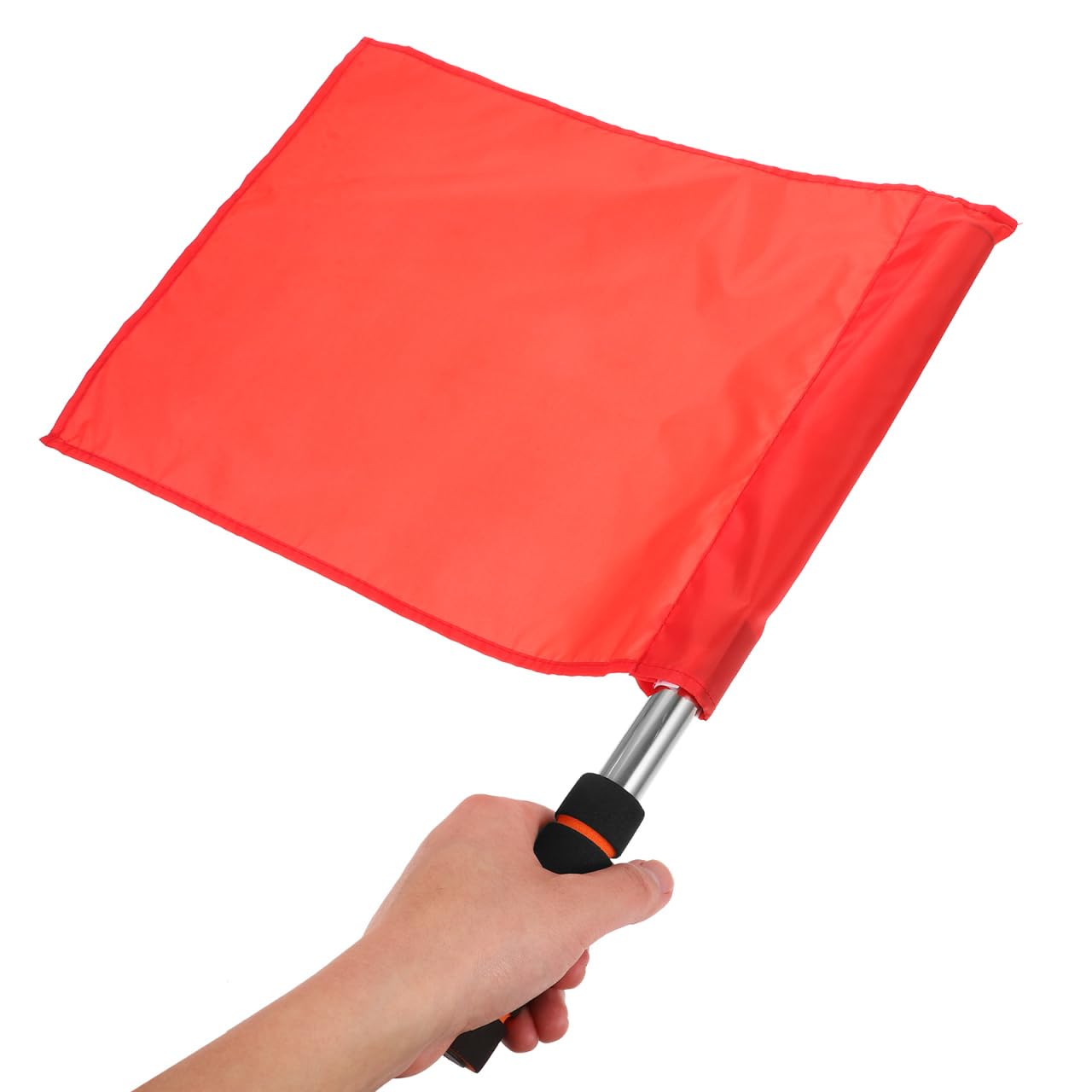 VANZACK Lot de 4 Drapeaux d'arbitre avec tige en acier inoxydable Rouge Haute visibilité