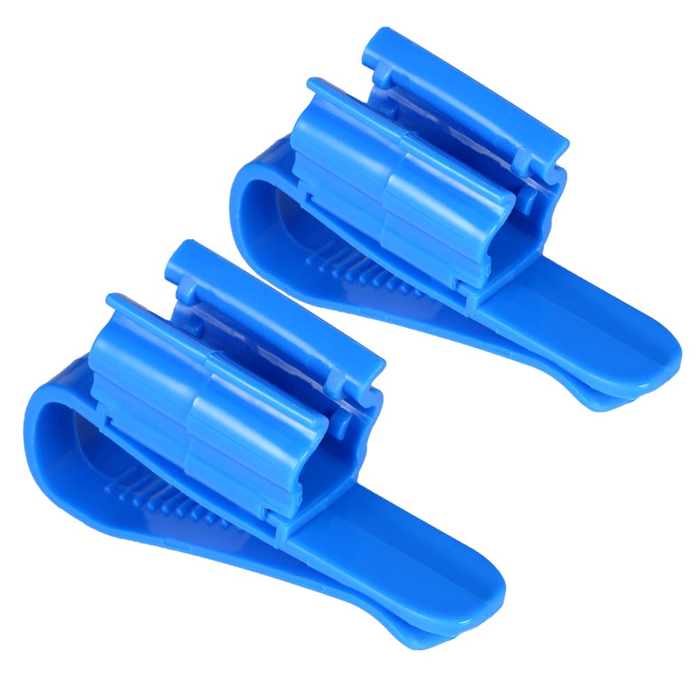 Hingers 2pcs Multi-functional Hose Holder Blue Plastic Adjustable Fish Tank Aquarium Filtration Bucket Mounting Clip for 8-16mm Water Pipe/Tube