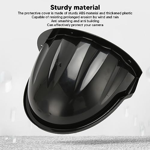 Security Camera Sun Rain Cover, ABS Plastic Outdoor Security Camera Cover with Unnoticeable Cable Design, Anti Slip, for Hemispherical and Ball Head Outdoor Cameras (Black)