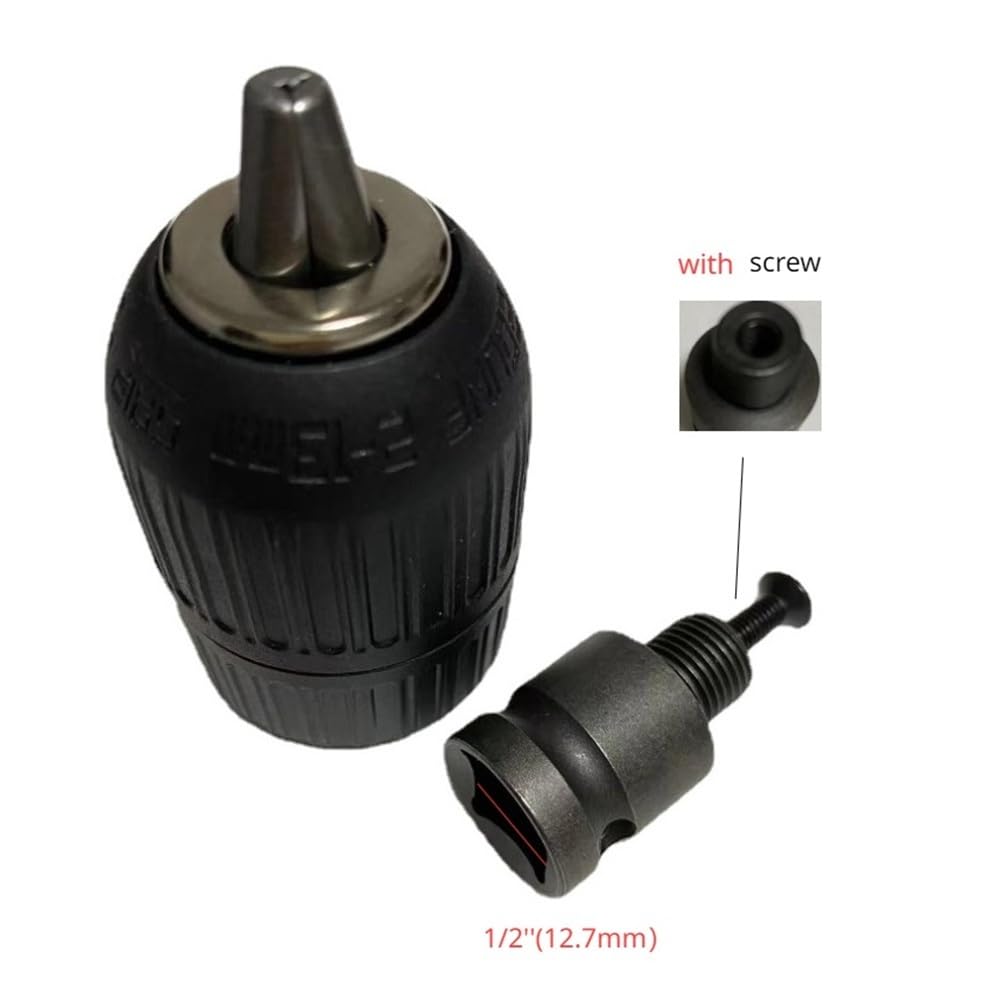 Przetwornik 3-szczękowego uchwytu wiertarskiego - Adapter szybkiej wymiany 1/2"-20UNF do wkrętarki udarowej SDS 1/4", sześciokątny, 1 zestaw