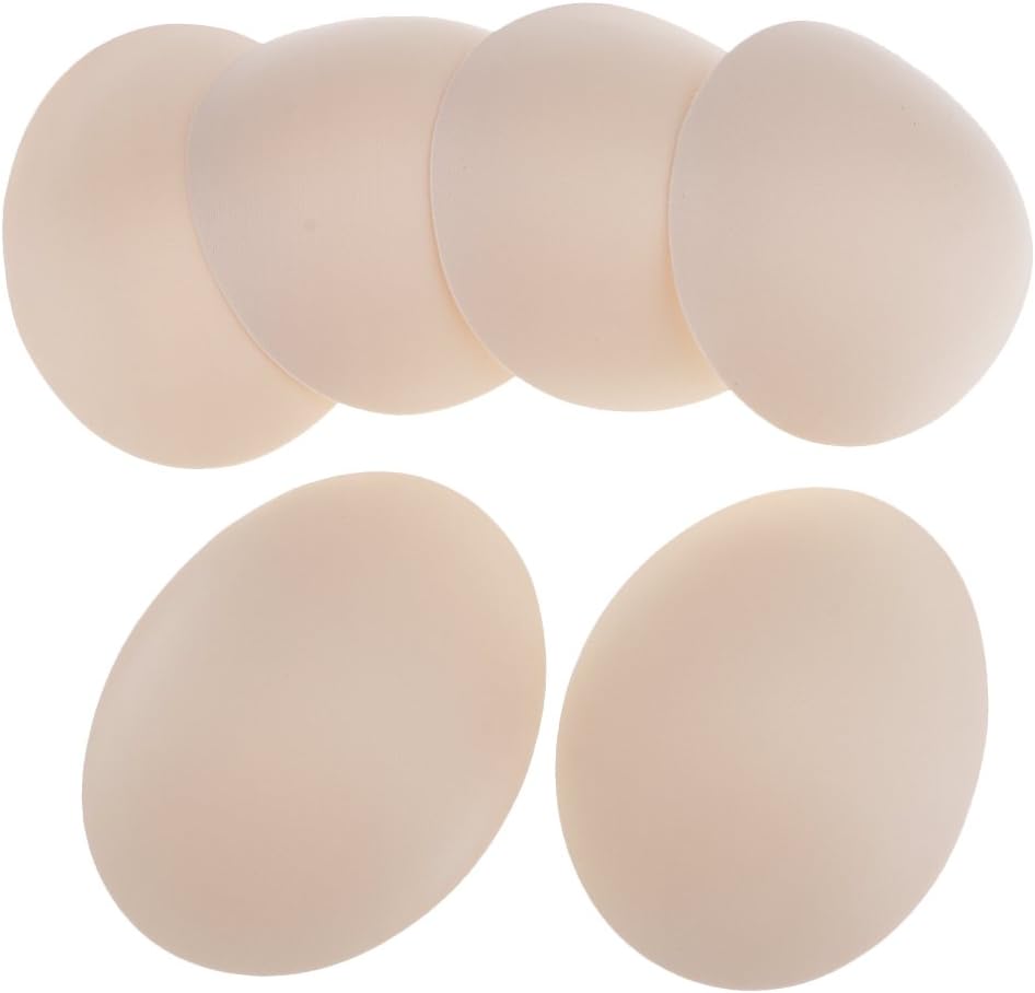 3 Pairs Women Oval Bra Pad Inserts Sponge for Swimsuits Bathing Suit Beige
