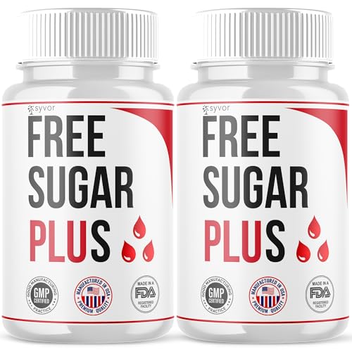 (2 Pack) Free Sugar Plus Capsules, Official FreeSugarPlus Blood Health Pills With All Natural Ingredients, Free Sugar Plus Optimal Wellness Support with Premium Vitamins for Women & Men (120 Capsules)