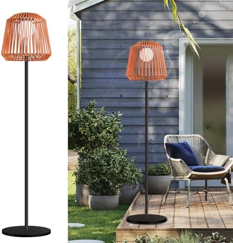 Outdoor Solar Floor Lamp, Garden Rattan Wicker Light, Metal Pole and Base, Waterproof Yard Garden Wedding Home Decor Light Outdoor Solar Floor Lamp, Garden Rattan Wicker Light, Metal Pole and Base, Waterproof Yard Garden Wedding Home Decor Light