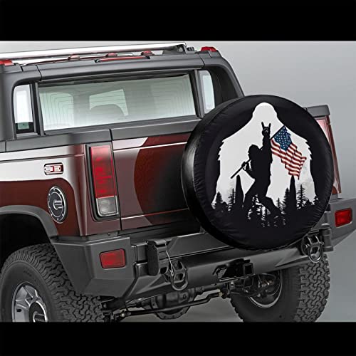 Image of Siski American Flag Camping Spare Tire Cover Wheel Protectors Weatherproof Universal for Trailer Rv SUV Truck Camper Travel(17 inch fits for tire Diameter 80-83cm /31.5-32.7in)