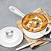Enameled Cast Iron Sauce Pan with Lid, Leonyo 2 Quart Saucepan with Lid, Small Enamel Cast Iron Dutch Oven Kitchen Cookware for All Cooktops Making Pasta Sauce, Soup, Milk - Up to 500°F & White