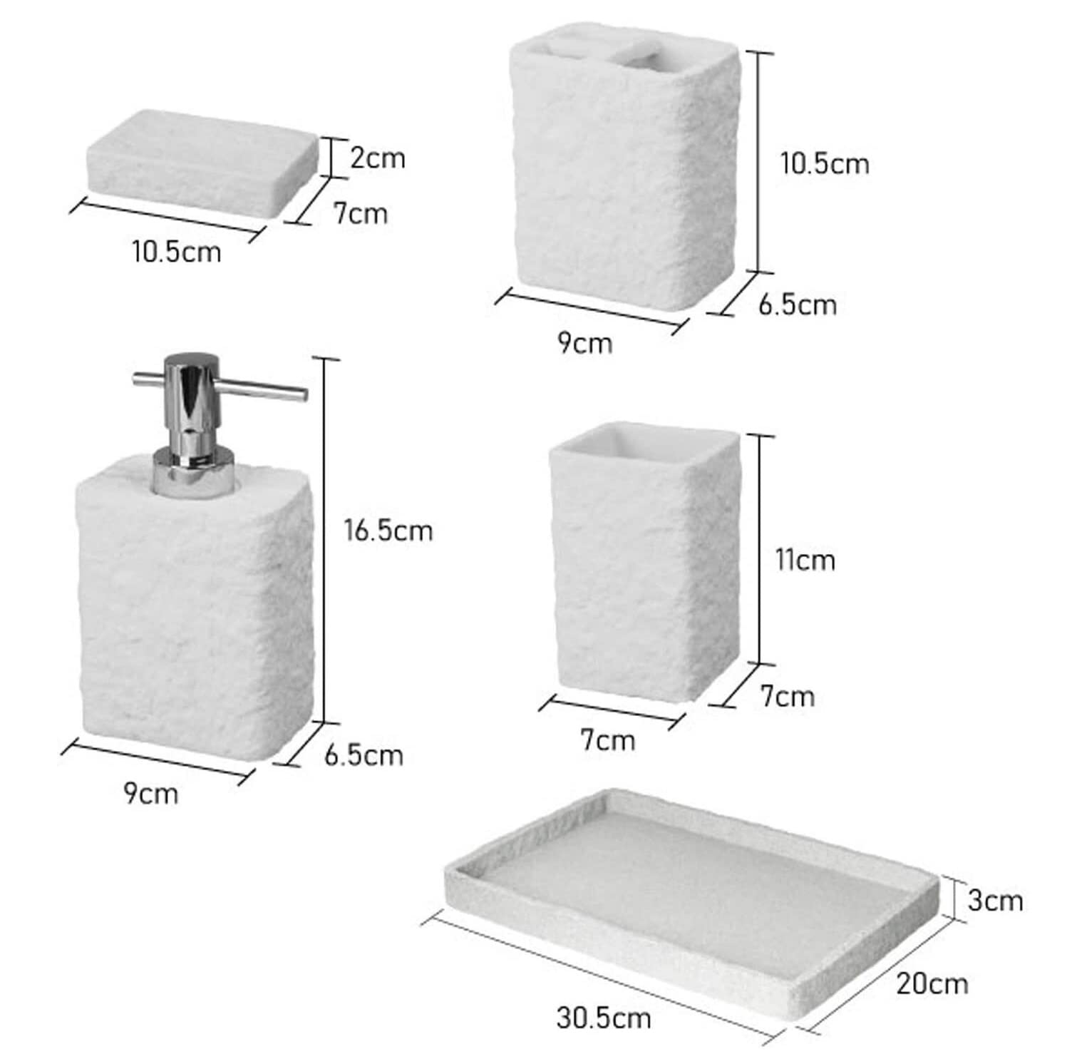 Juego de accesorios baño kit Conjunto De Accesorios De Baño, Tocador De Baño De Piedra Arenisca Y Resina, Decoración De Encimera, Adorno Creativo Para Regalo Conjunto baño set para el baño(Dight Gray,