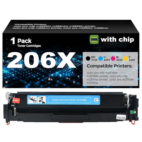 Toner compatible 206X cyan avec puce W2111X pour remplacer sans erreur votre consommable HP Pro