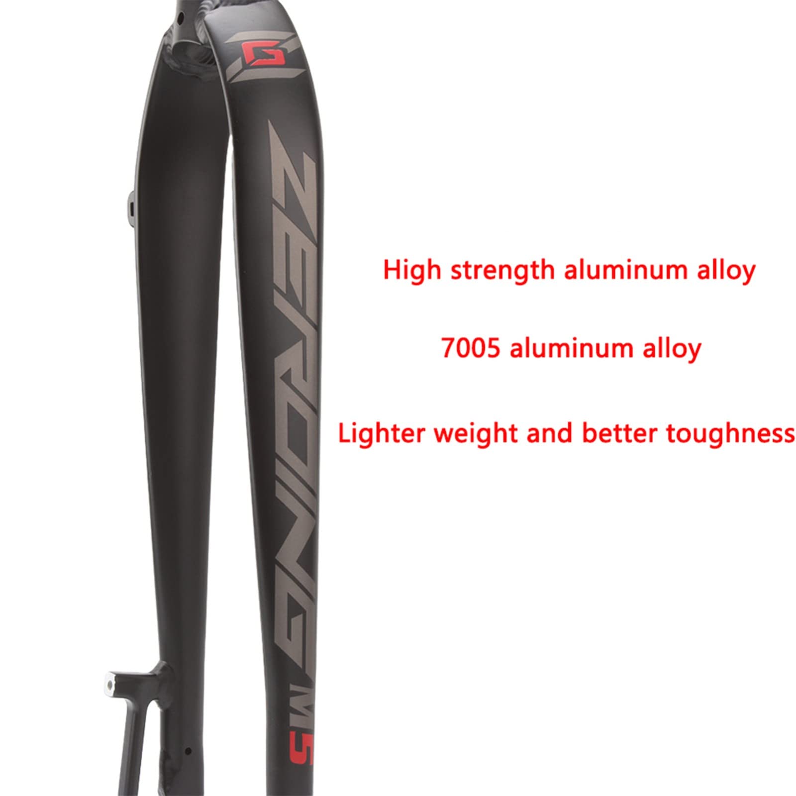 Fourche VTT Rigide – 26/27.5/29 Pouces, Aluminium 6061, 28.6mm, Frein à Disque, 100mm D'ouverture
