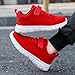 Boy Girl Tennis Shoes Big Kid Lightweight Mesh Sneakers Unisex Fashion Casual Hook and Loop Fasteners Running Shoes (Red,13)