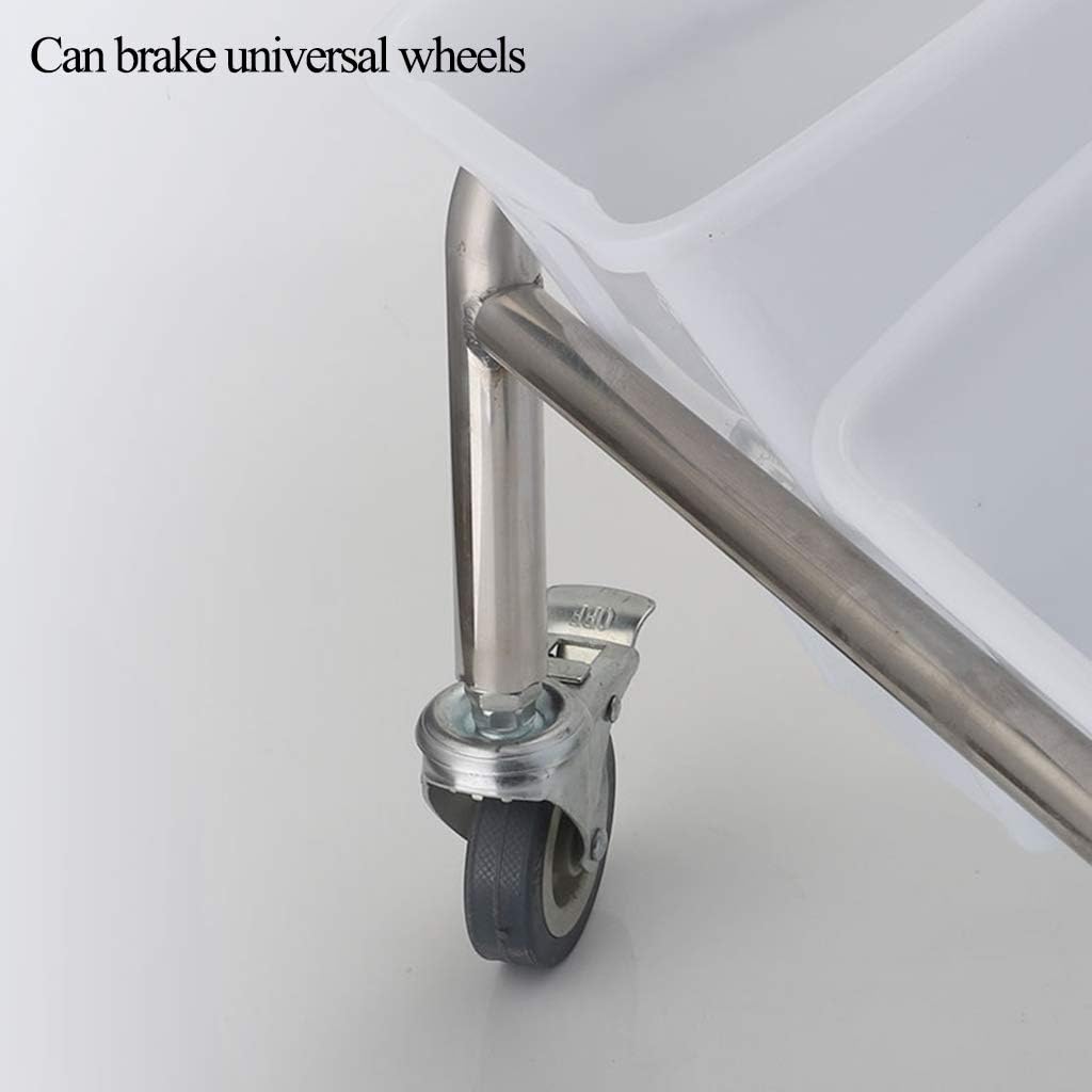 Stainless Steel Medical Trolley Medical Pallet Rack Single Parallel Bar with Plate Thickened Pipe Welded Firmly Brake Assembled Trolley Treatment Cart Operating Room Dental Clinic (Single Pole 40x50)