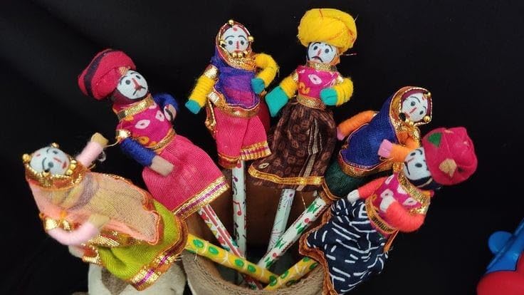 Rajasthani Puppet Pencil Pair Set Wooden Pencil Toy for Birthday Return Gift Pack of 2 Pair (B0C7LQSDRB) Amazon Price History, Amazon Price Tracker