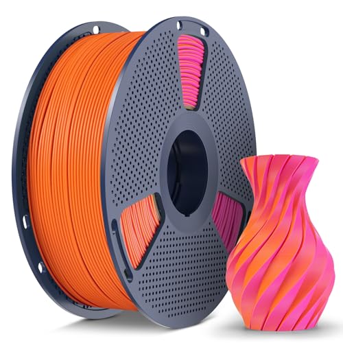 SUNLU Dual Color PLA Matte Filament 1.75mm, 1kg(2.2lbs) Color Change 3D Printer Filament, Orange Red