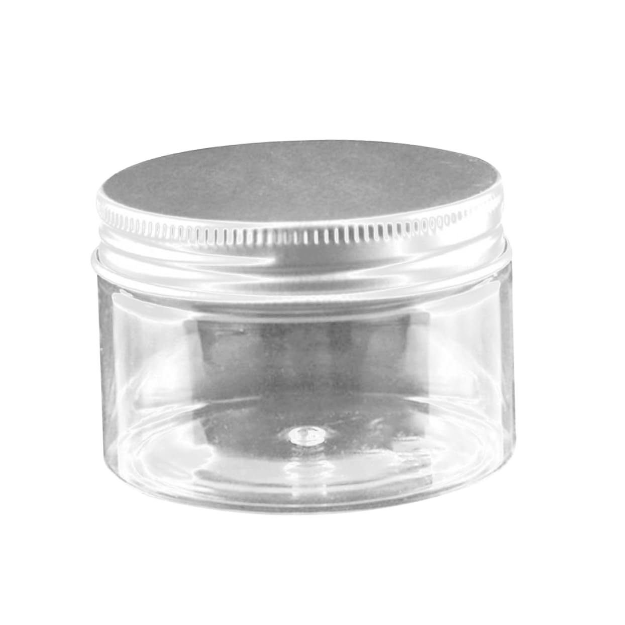 Transparent Pet Plastic Cream Jars with Aluminum Lid Travel Containers for Cosmetics Ointments and Lotions Wide Mouth Design