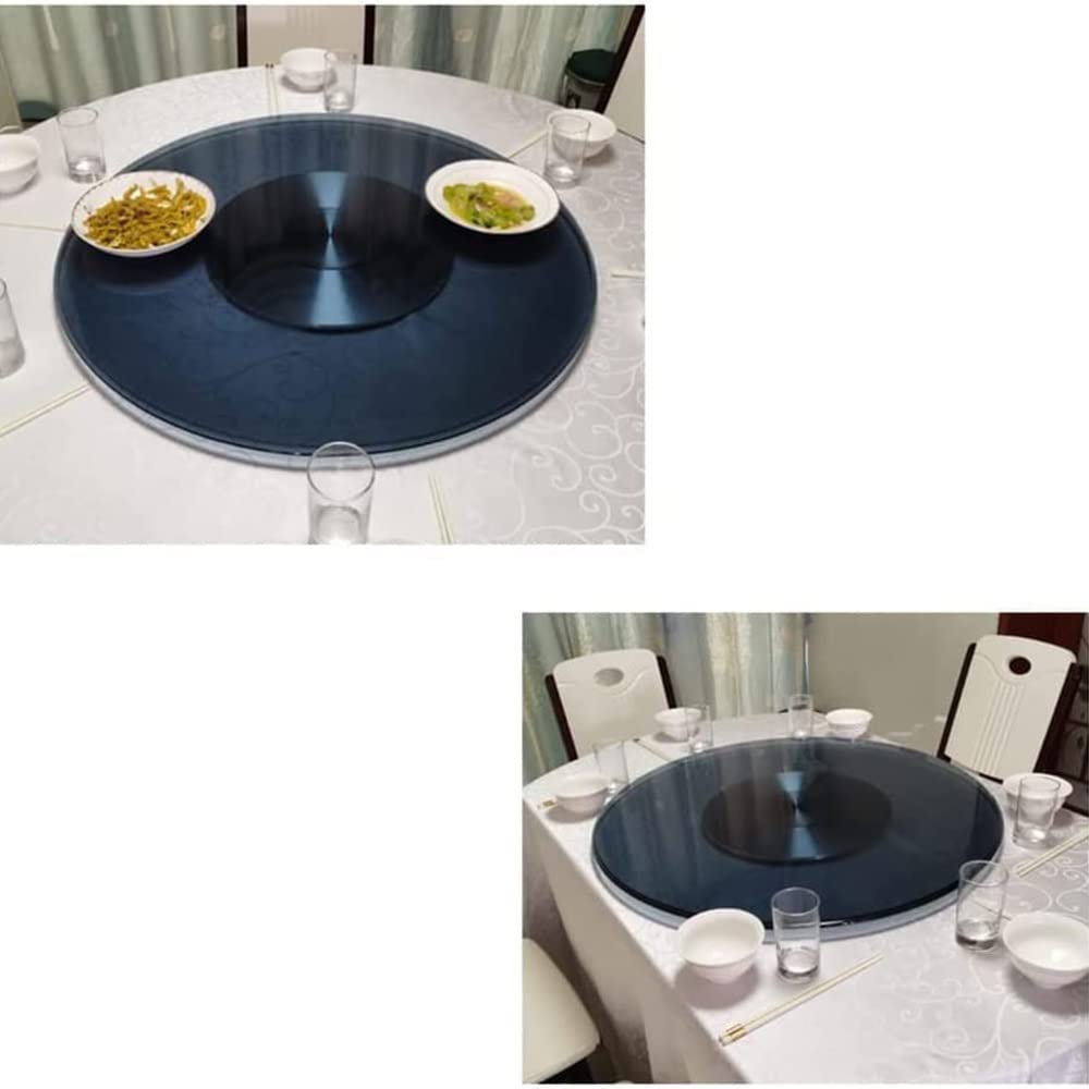 Plateau Tournant De Table Ronde Table À Manger À Plateau Tournant Bleu Foncé, Table Ronde en Verre Trempé Verre Trempé D'hôtel Plateau Tournant De Table (Color : Golden Sand, Size : 60cm/24in)