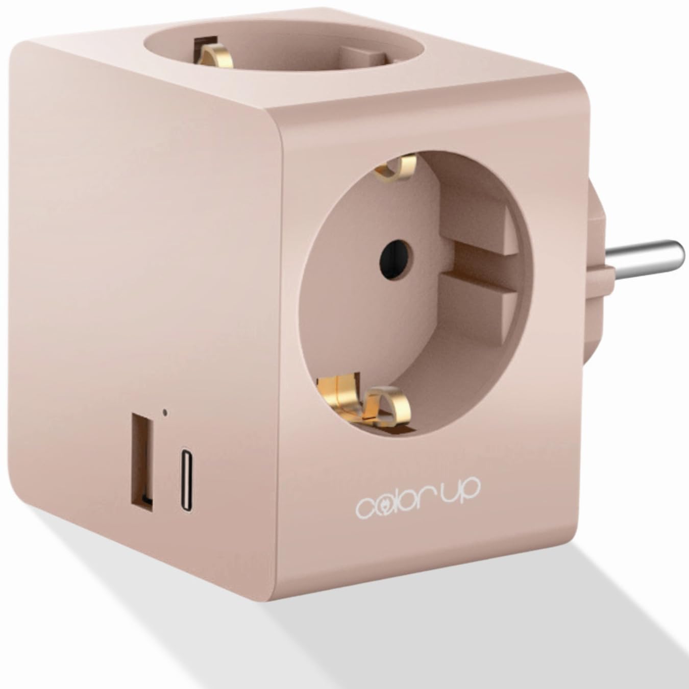 COLOR UP - Prise Multiple sans câble - multiprise électrique 5 en 1 | multiprise Cube USB A/C + 3X Schuko - Bloc multiprise avec Protection Contre Les surtensions et sécurité pour Les Enfants