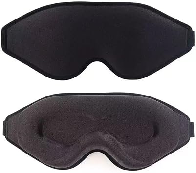 3D Sleep Eye mask -Luxury Sleep Eye Mask for Side Sleeper Men Women, Zero Eye Pressure 3D Sleeping Mask, Light Blocking Design Night Blindfold, Soft Eye Shade Cover for Travel Black